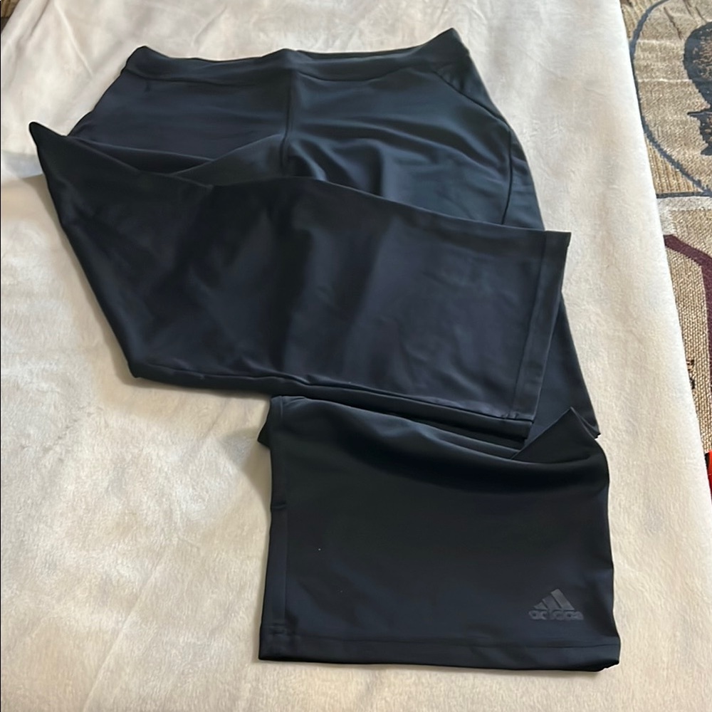 Ladies, black Adidas climalite wide leg crop  yoga pants